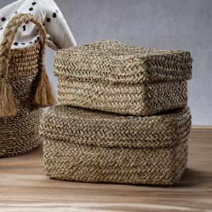 Set of 2 Woven Storage Boxes