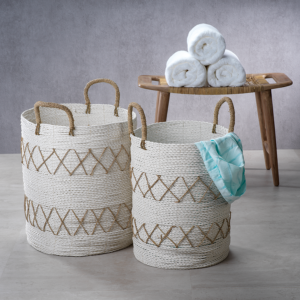 Set of 2 Agel Woven Storage Baskets