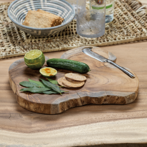 Teak Root Serving Board with Knife