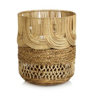 Rattan & Water Hyacinth Storage Basket