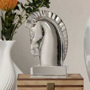 Crystal Horse Head Decorative Bookend Sculpture