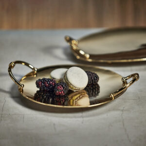 Gold Round Serving Tray