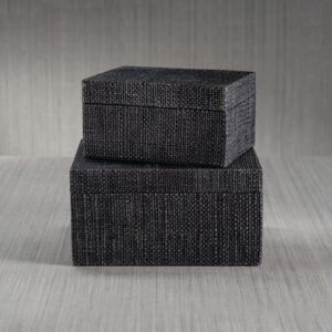 Blue Raffia & Chambray Storage Box