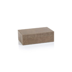 Taupe Leather Storage Box