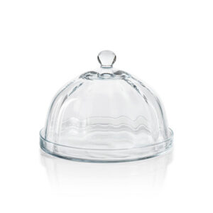 Optic Pastry Glass Serving Plate with Cloche